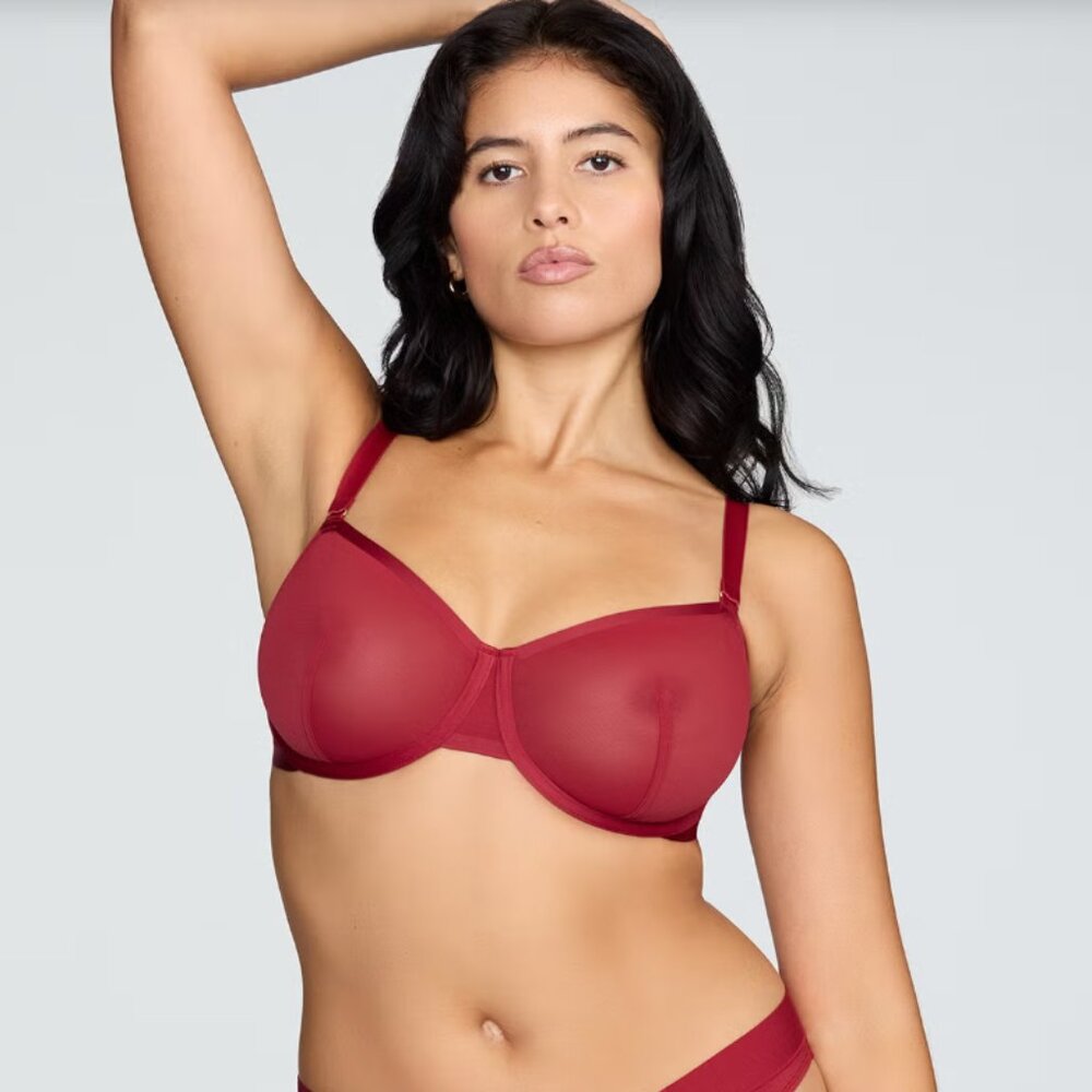 Balconette bra by Cuup in Cerise